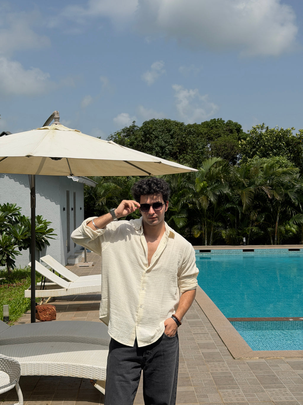 Riveria gauze shirt